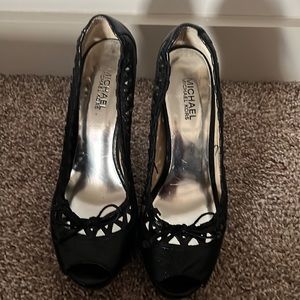Black Michael Kors high heels with platform